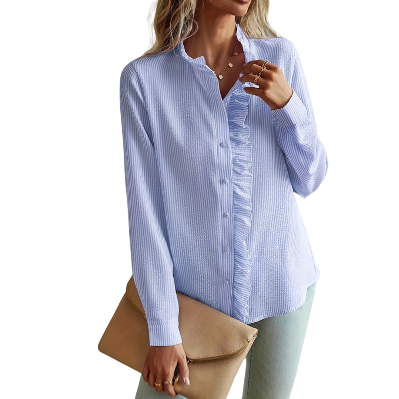 LENA™ – Elegant Ruffle Trim Blouse