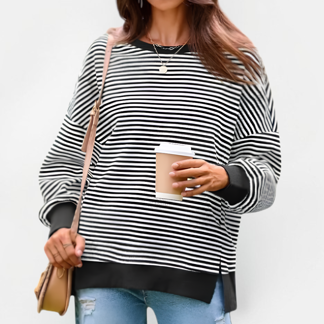 BRISENNE™ – Cozy Waffle Knit Pullover Sweatshirt
