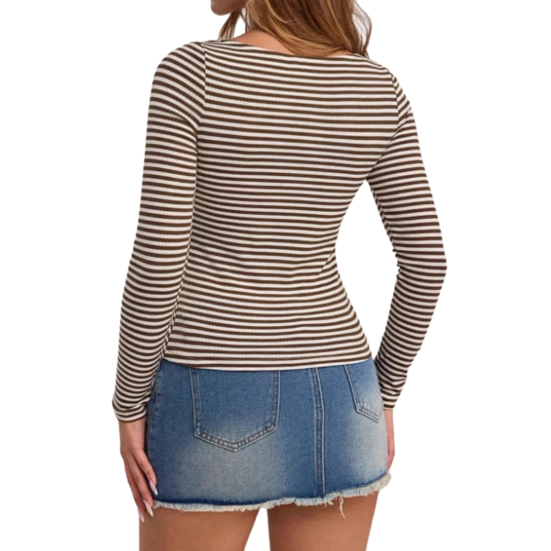 FRANNIE™ – Relaxed Striped Long Sleeve Tee