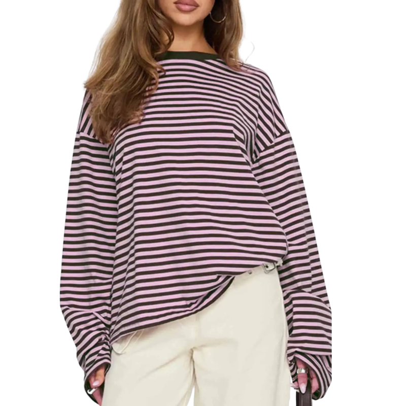 VIENNE™ – Fashionable Striped Long-Sleeve T-Shirt