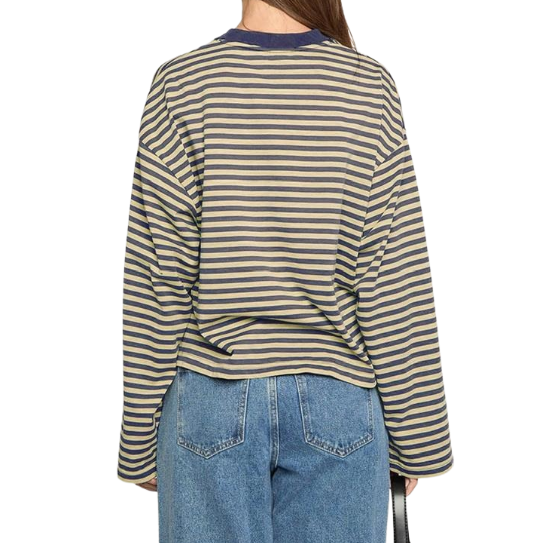 WENDI™ – Color-Block Stripe Casual Sweatshirt