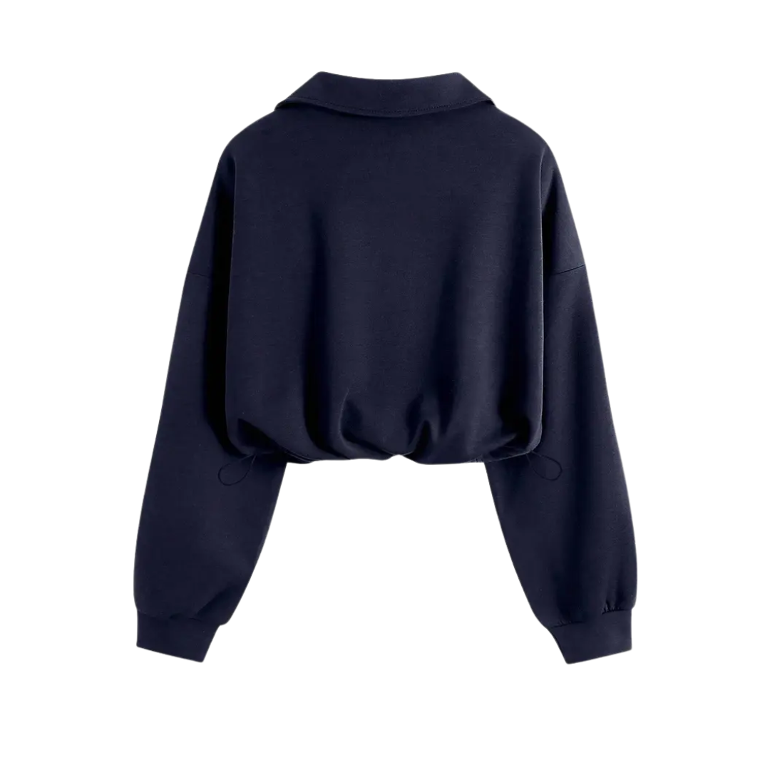 TEAGAN™ – Sporty Half-Zip Cropped Sweatshirt