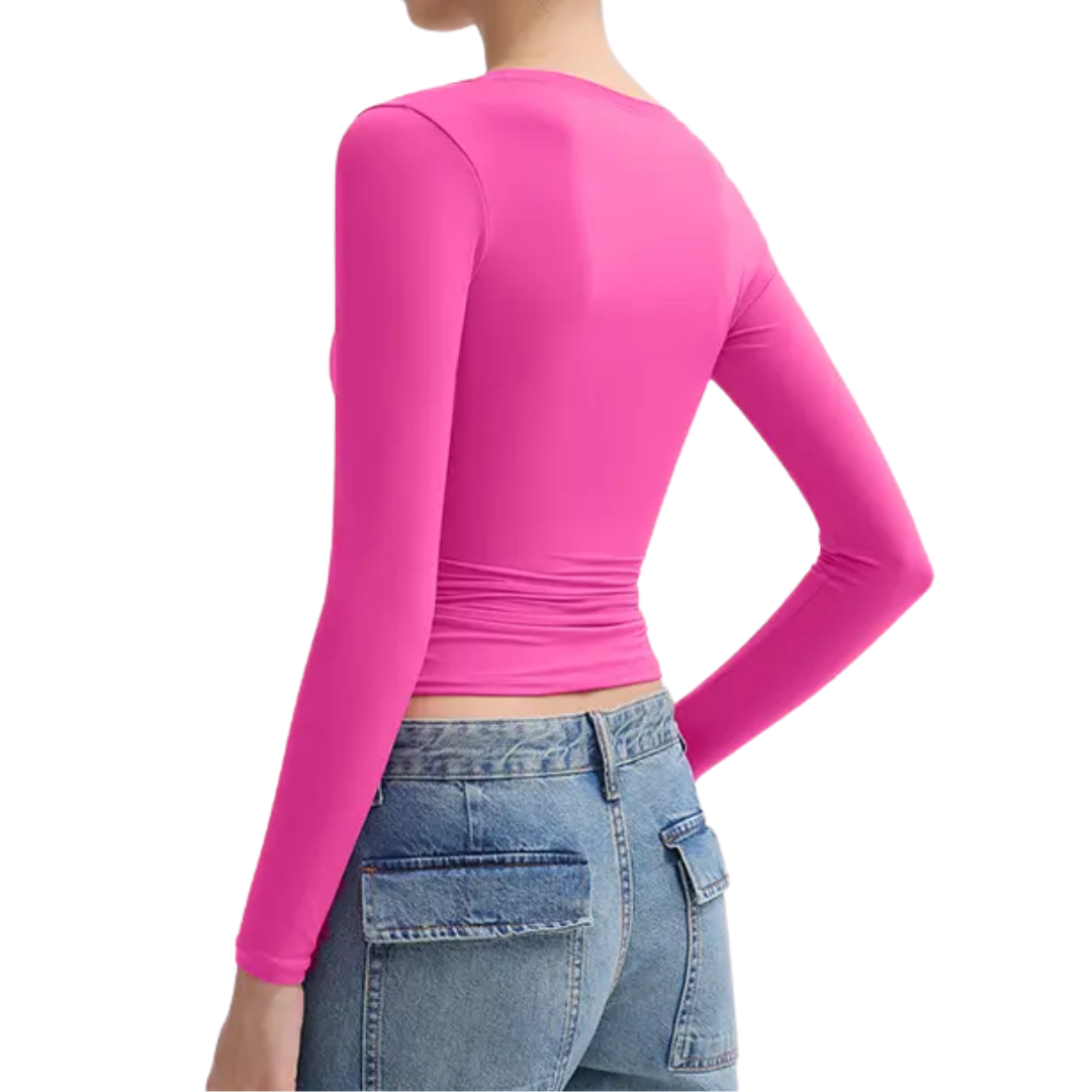 LEXARA™ – Sleek Double Layer Scoop Neck Top