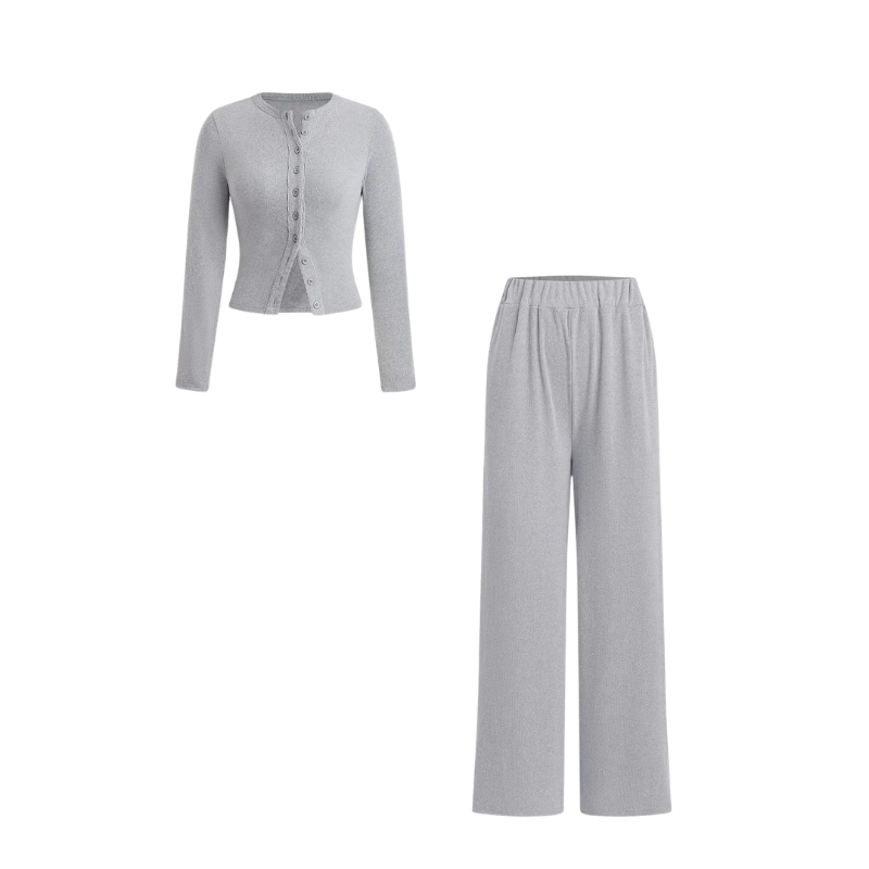 CASTIEL™ – Stylish Ribbed Two Piece Casual Set