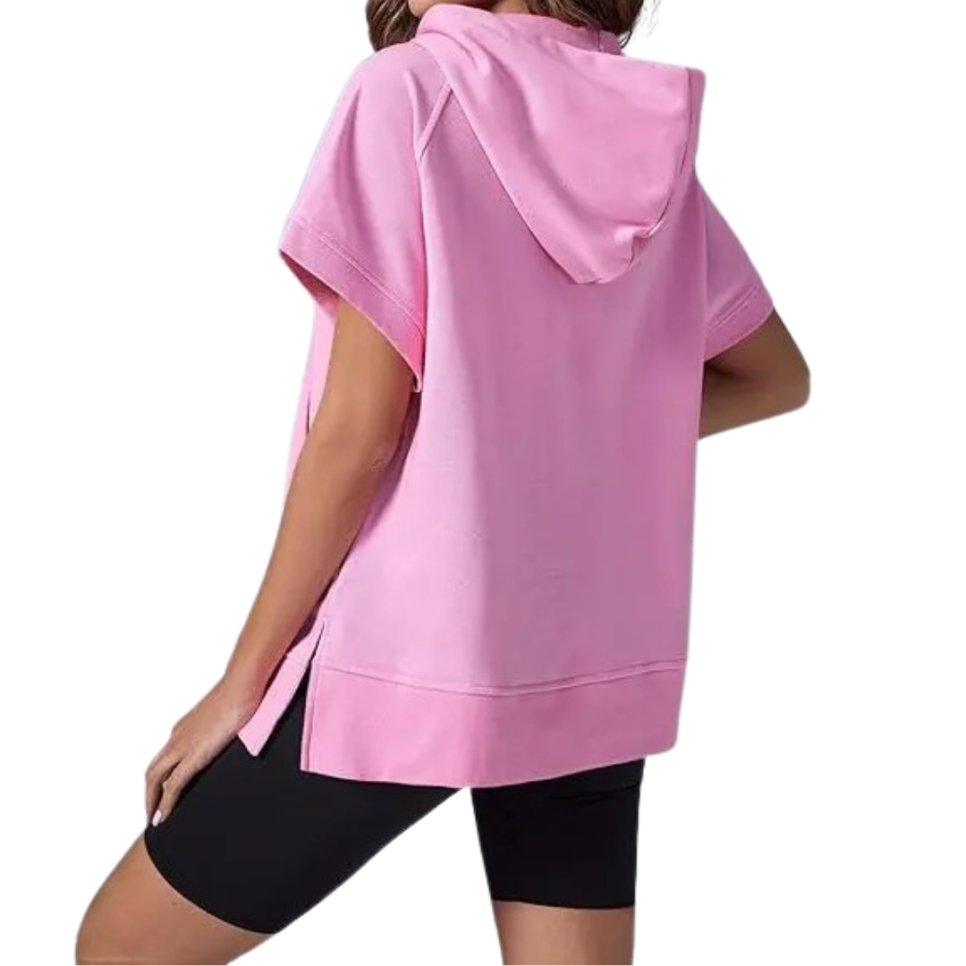BREEYN™ – Relaxed Hooded Short Sleeve Sweatshirt