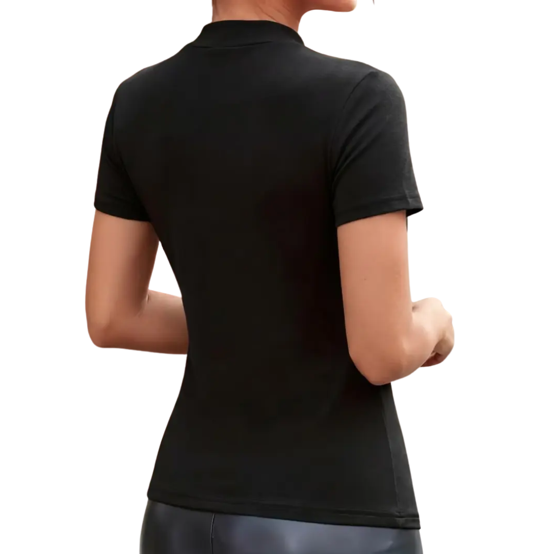 WAVERLY™ – Mock Neck Ruched Slim-Fit Top