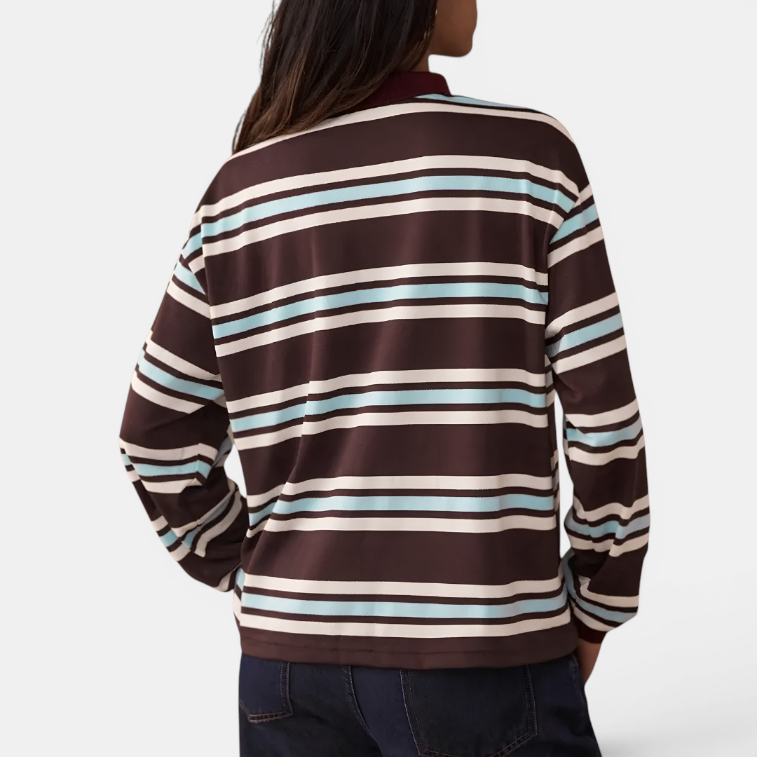 HUXLEY™ – Retro Stripe Contrast Polo Tee