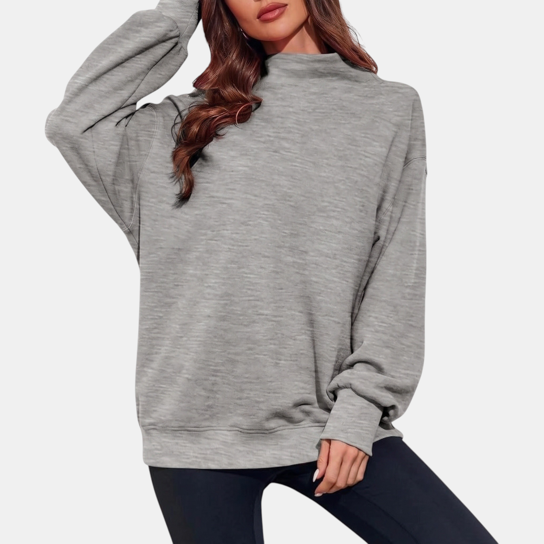 Women's Oversized Turtleneck Long Sleeve Pullover Sweatshirt