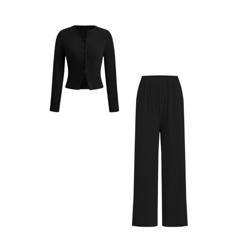 CASTIEL™ – Stylish Ribbed Two Piece Casual Set