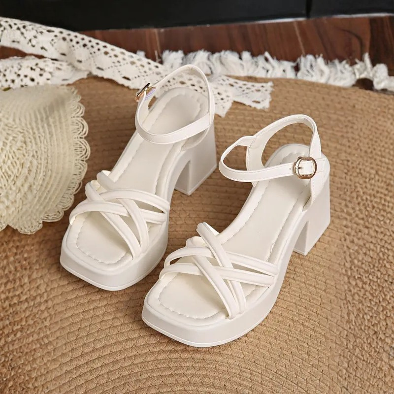 KIANA™ – Fashionable Cross Strap Heeled Sandals