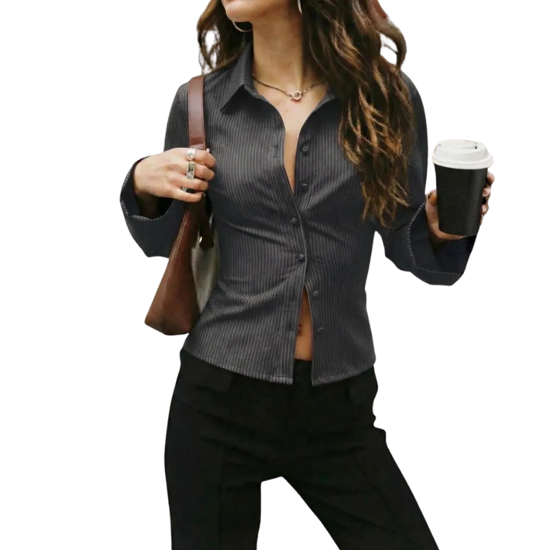 ADELAIDA™ – Classic Striped Long Sleeve Shirt