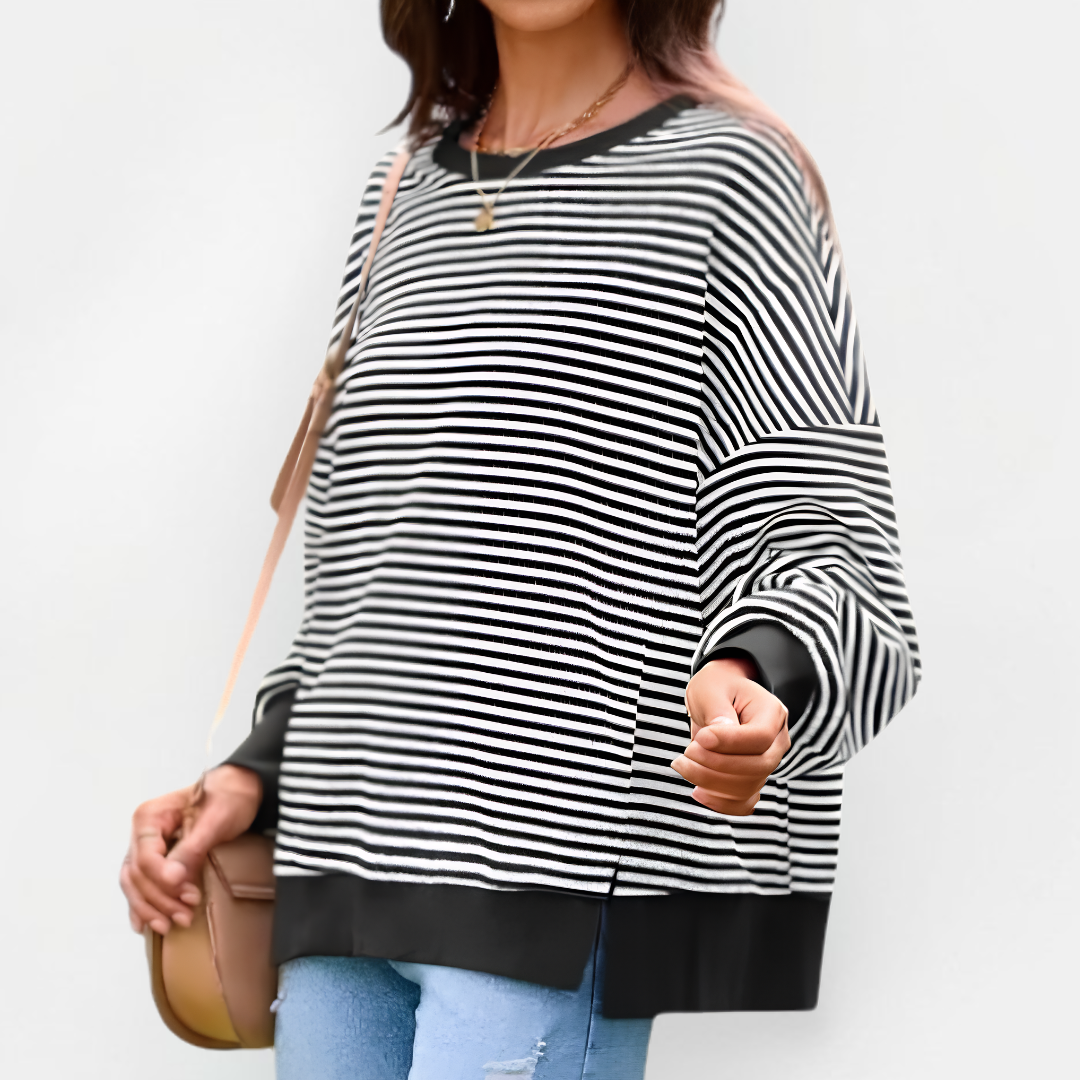 BRISENNE™ – Cozy Waffle Knit Pullover Sweatshirt