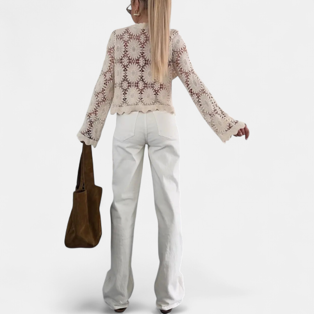CALLA™ – Breezy Hollow-Knit Crochet Cover Up Blouse