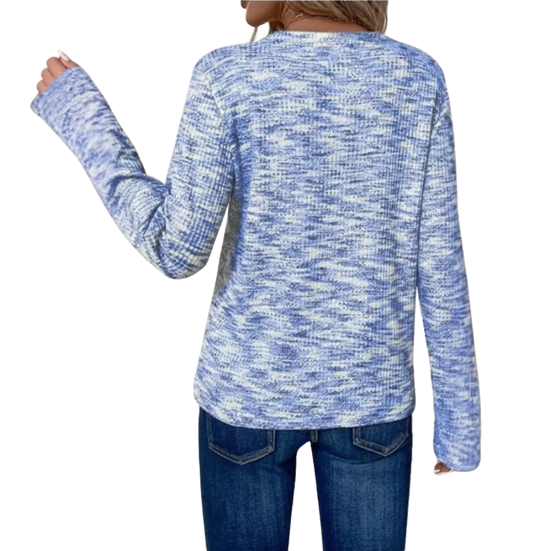 BRIALLEN™ – Cozy V-Neck Waffle Knit Top