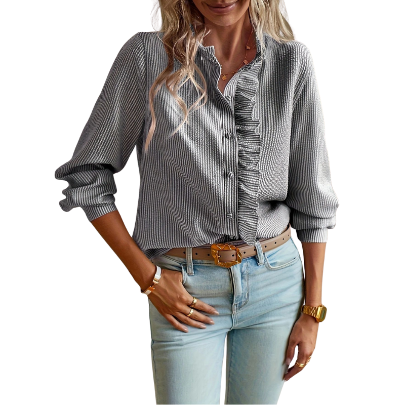 LENA™ – Elegant Ruffle Trim Blouse