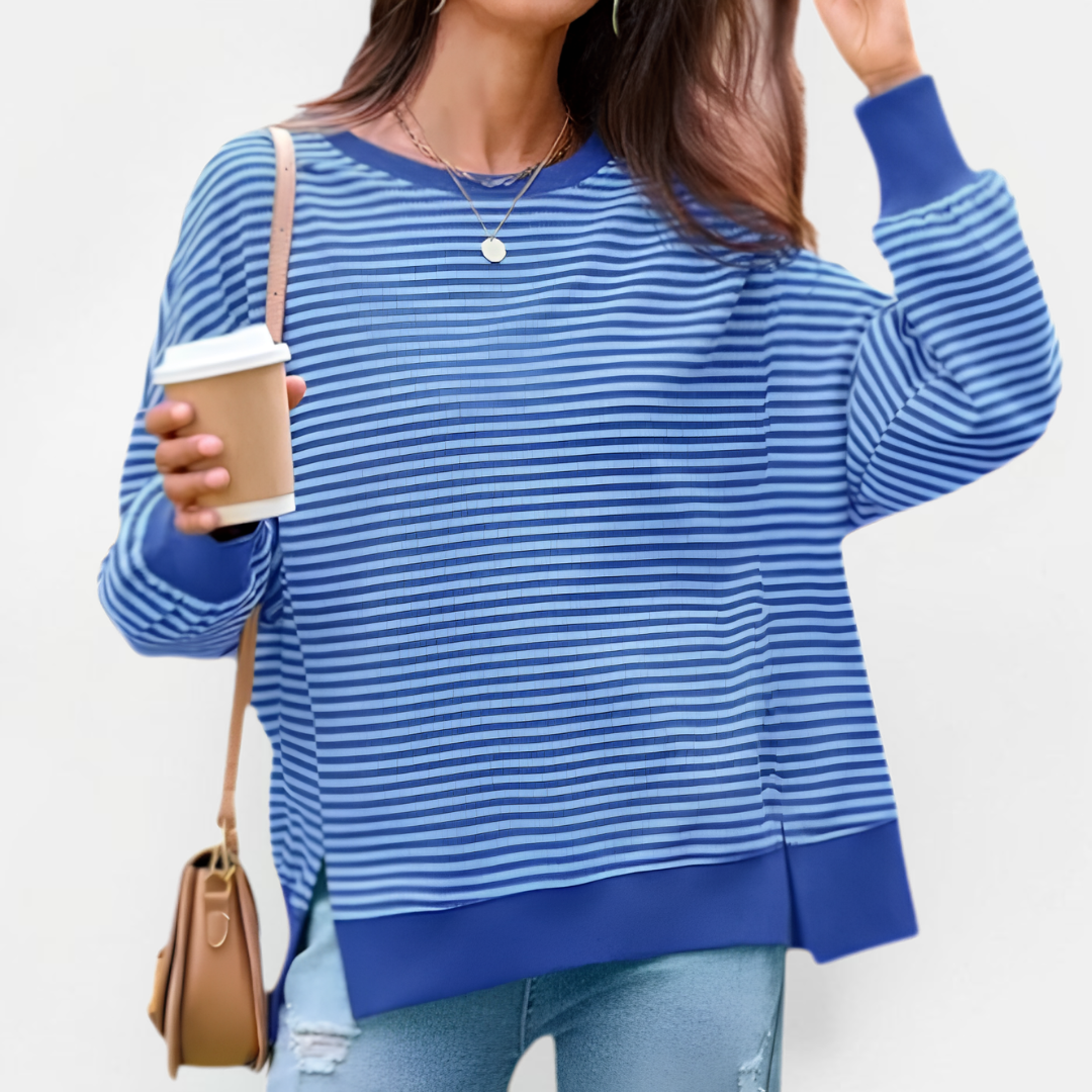 BRISENNE™ – Cozy Waffle Knit Pullover Sweatshirt