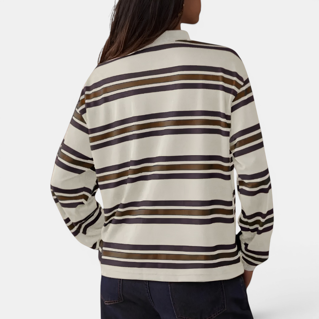 HUXLEY™ – Retro Stripe Contrast Polo Tee
