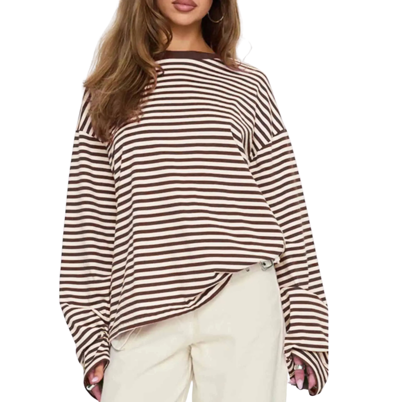 VIENNE™ – Fashionable Striped Long-Sleeve T-Shirt