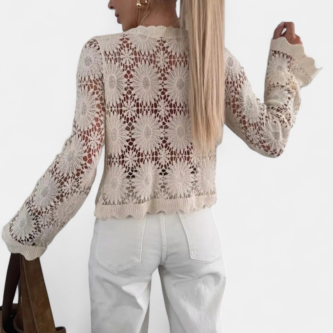 CALLA™ – Breezy Hollow-Knit Crochet Cover Up Blouse