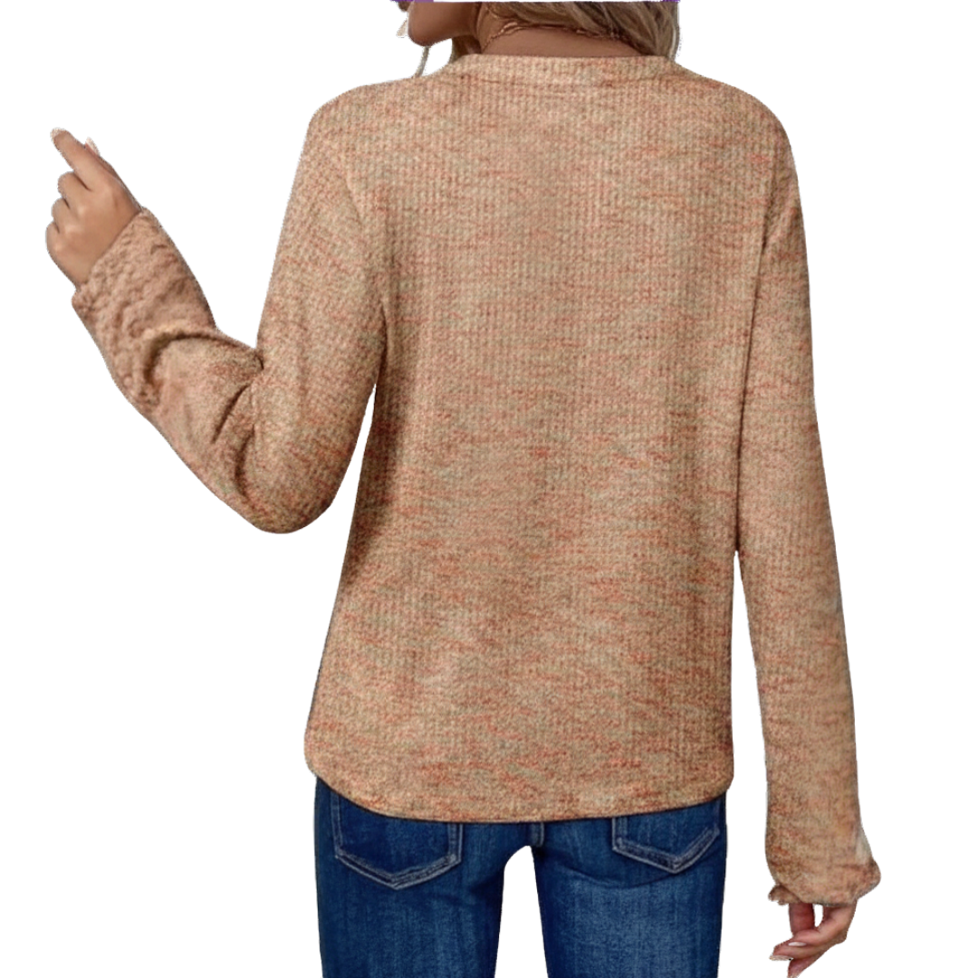 BRIALLEN™ – Cozy V-Neck Waffle Knit Top
