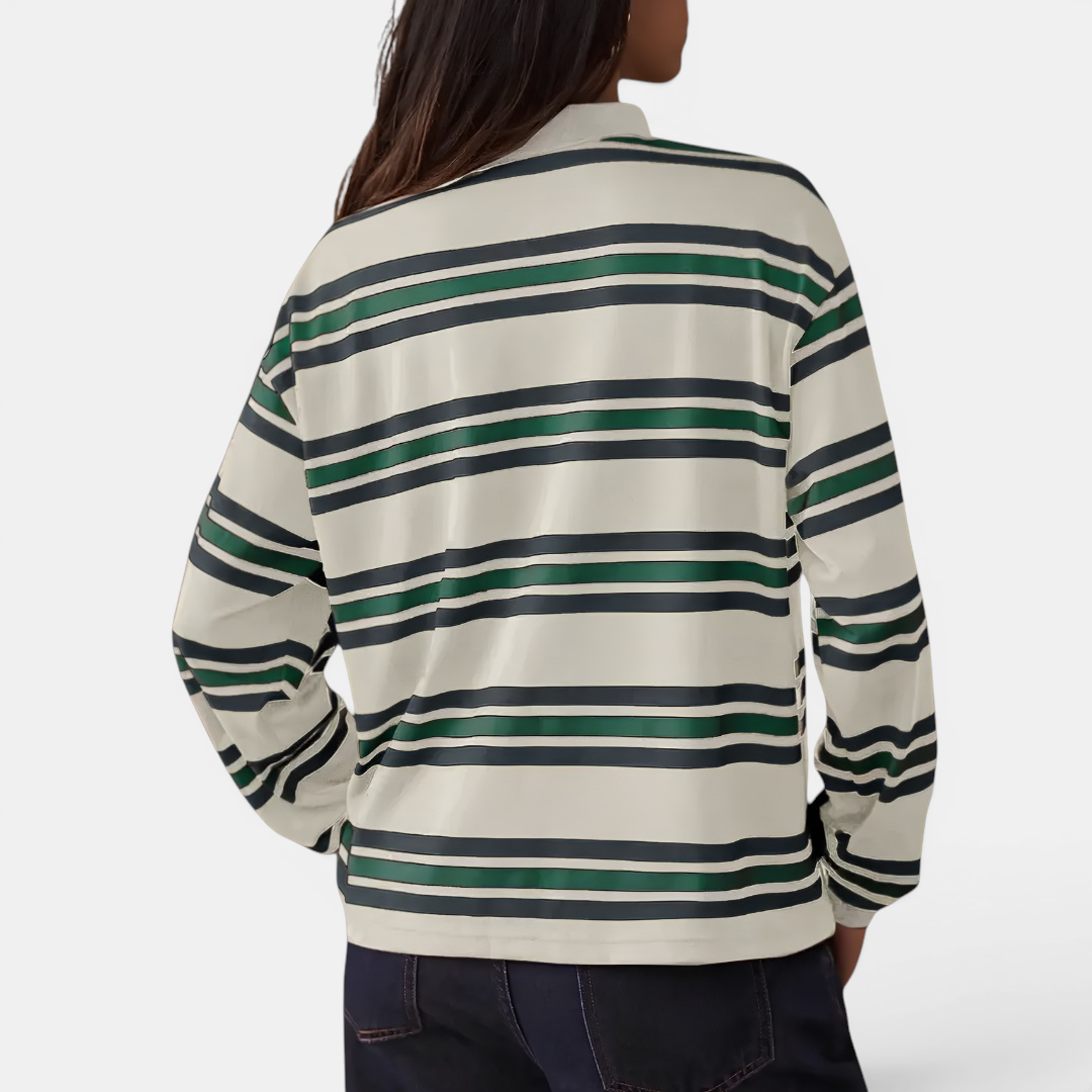 HUXLEY™ – Retro Stripe Contrast Polo Tee