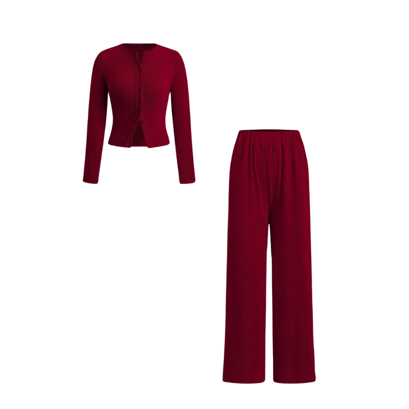 CASTIEL™ – Stylish Ribbed Two Piece Casual Set