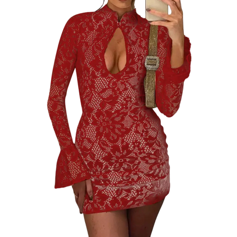 SHAIRA™ – Stylish Mock Neck Bodycon Dress