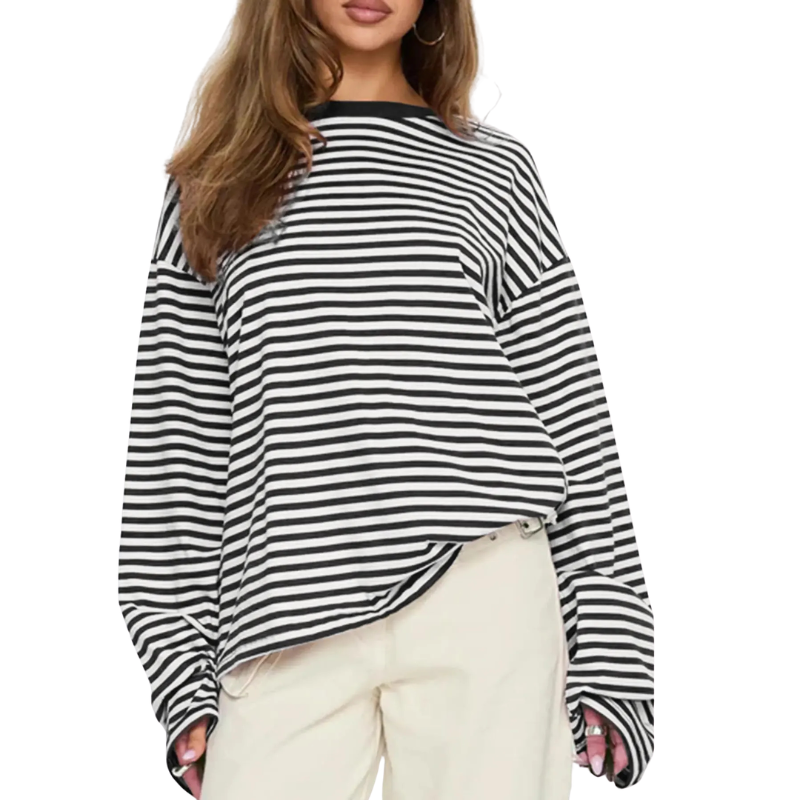 VIENNE™ – Fashionable Striped Long-Sleeve T-Shirt