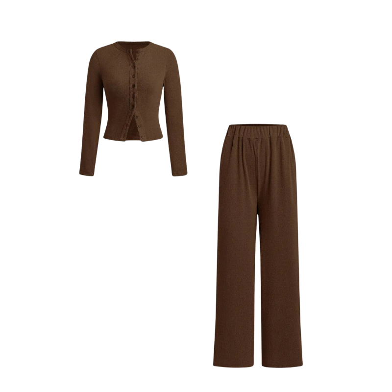 CASTIEL™ – Stylish Ribbed Two Piece Casual Set