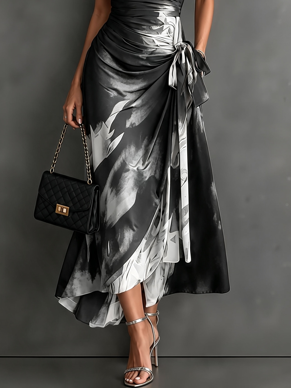 Marisol | Abstract Print Wrap Midi Dress