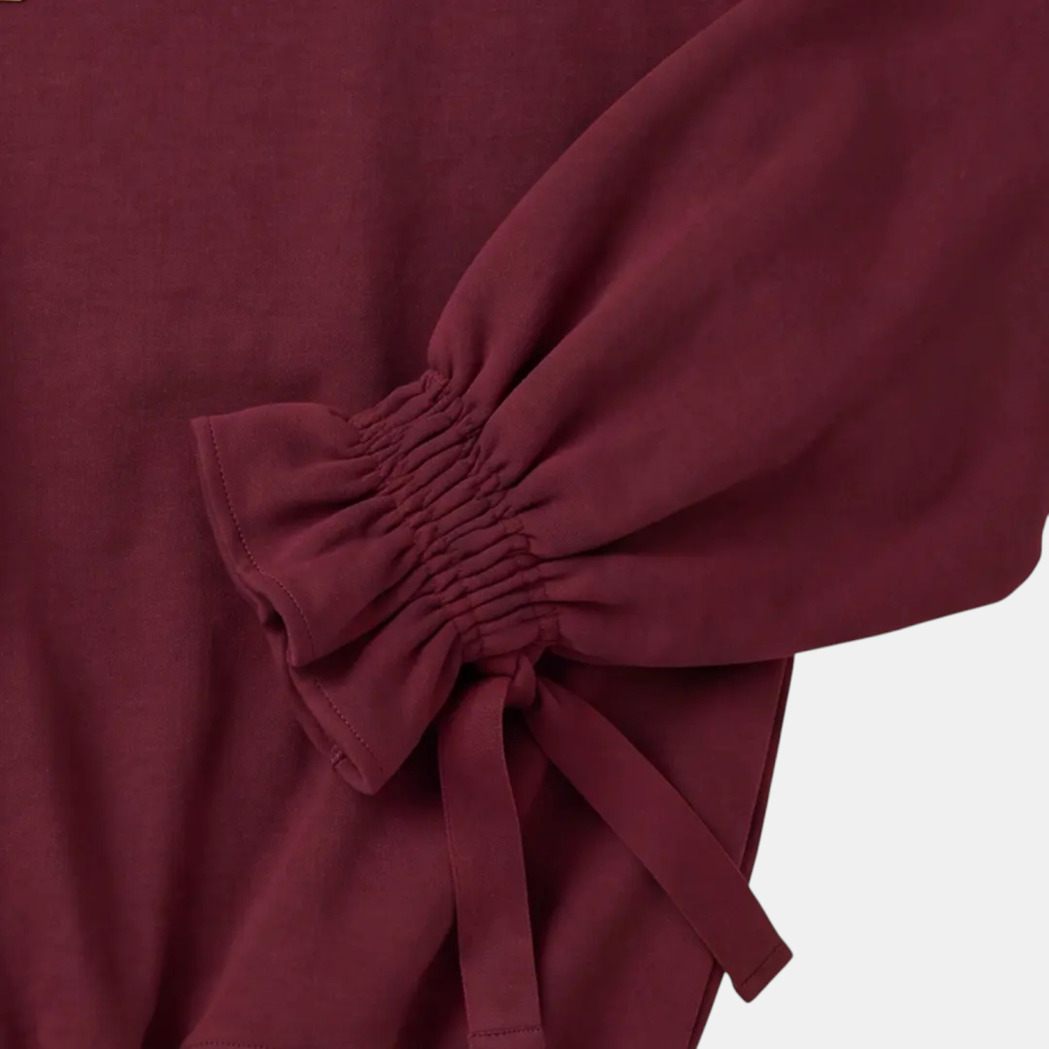 Women's Drawstring Hem Ruffle Cuff Loose Casual Sweatshirt