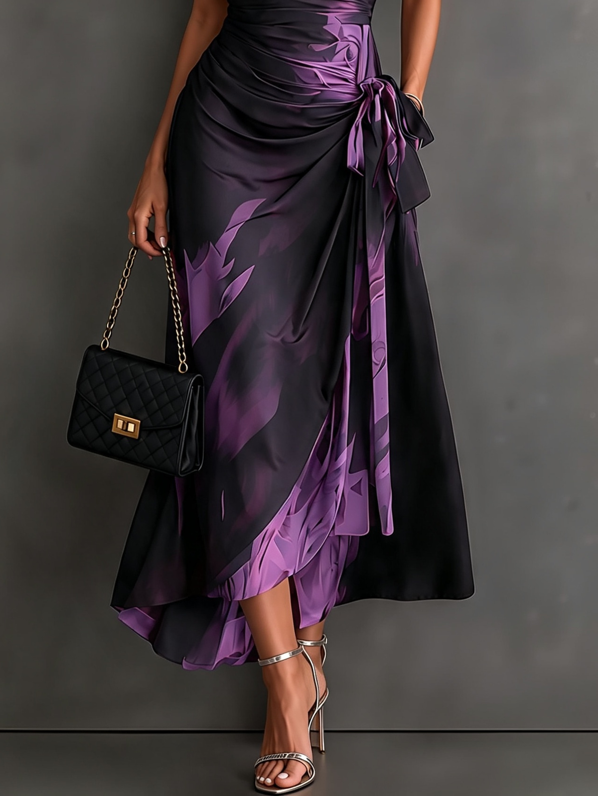 Marisol | Abstract Print Wrap Midi Dress