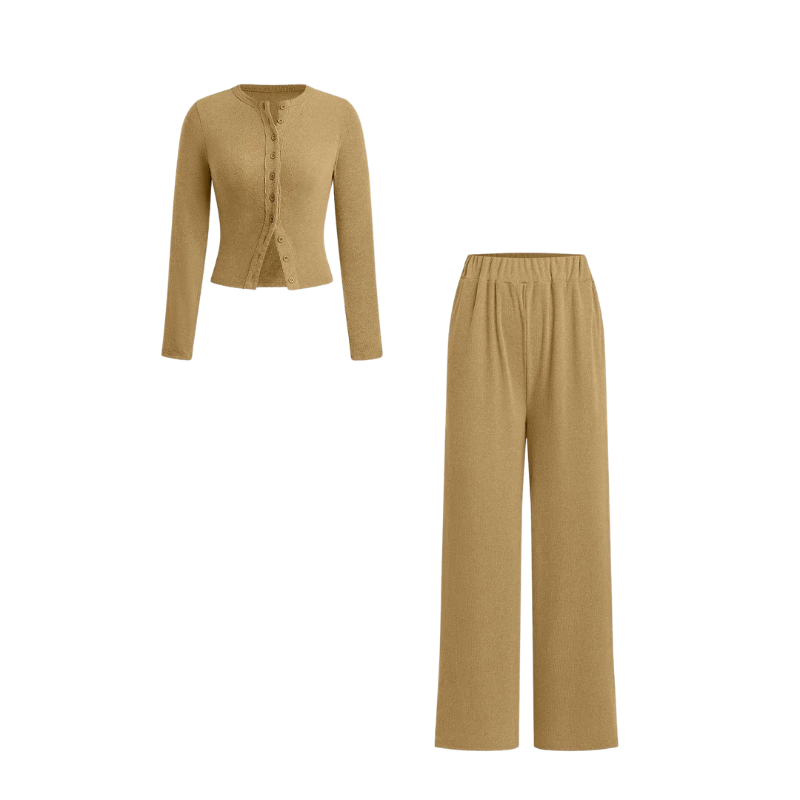 CASTIEL™ – Stylish Ribbed Two Piece Casual Set