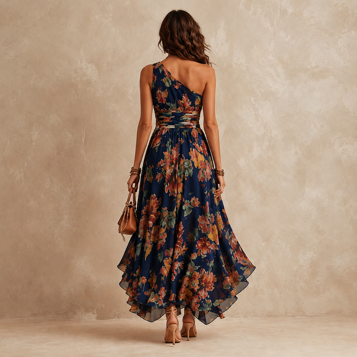 Celeste™ - One-Shoulder Floral Maxi Dress