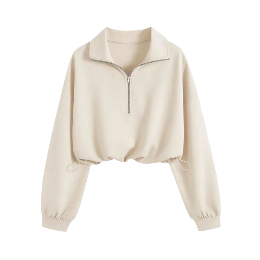 TEAGAN™ – Sporty Half-Zip Cropped Sweatshirt