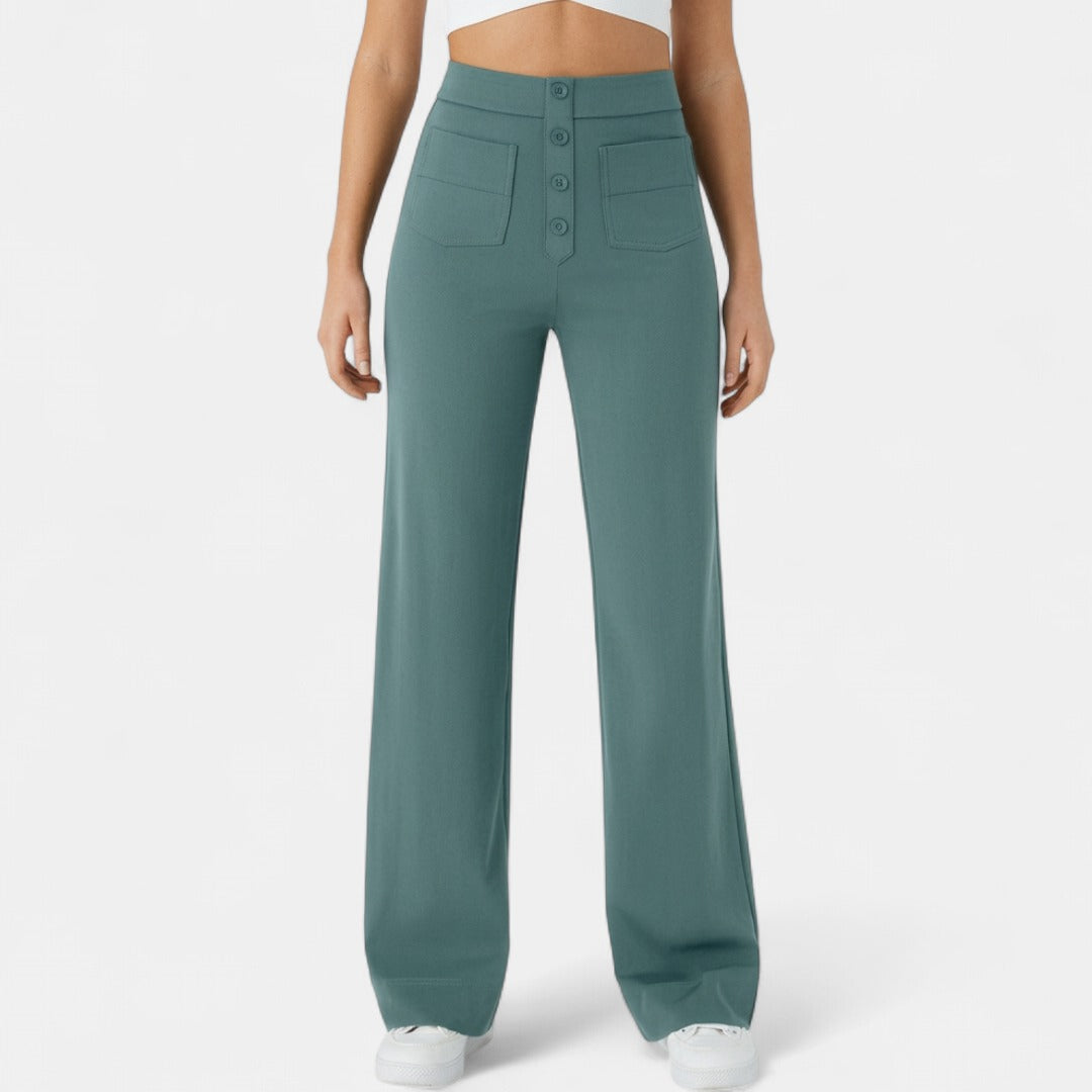 BRIXLEY™ – Relaxed High-Waist Straight-Leg Pants