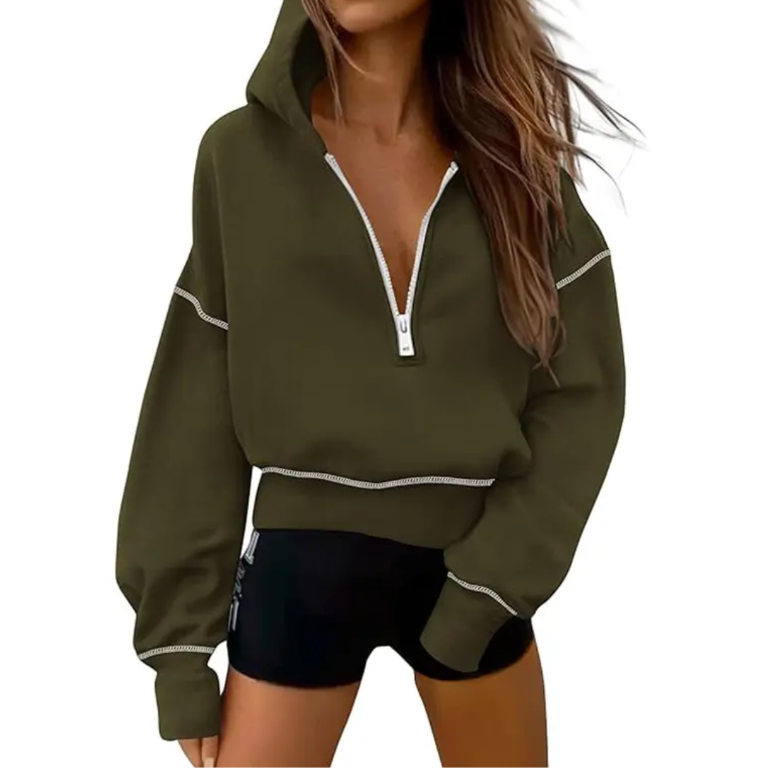 BRODIE™ – Cozy Half-Zip Cropped Pullover Sweatshirt