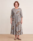 Autumn Blossom Pocket Midi Dress