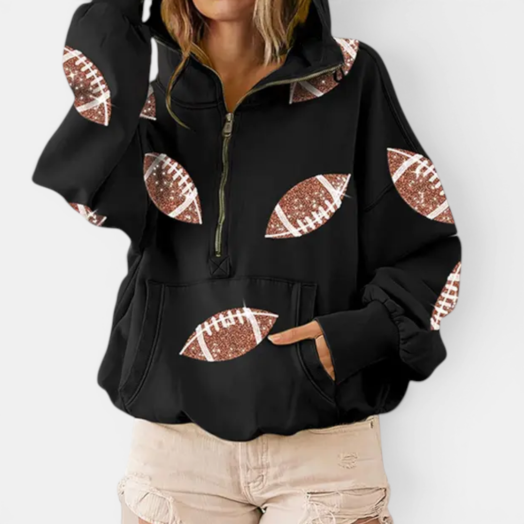 RYANN™ – Game Day Football Print Hoodie