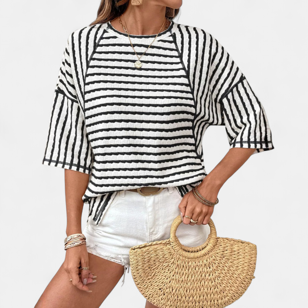 HALSEY™ – Relaxed Striped Crewneck Tee