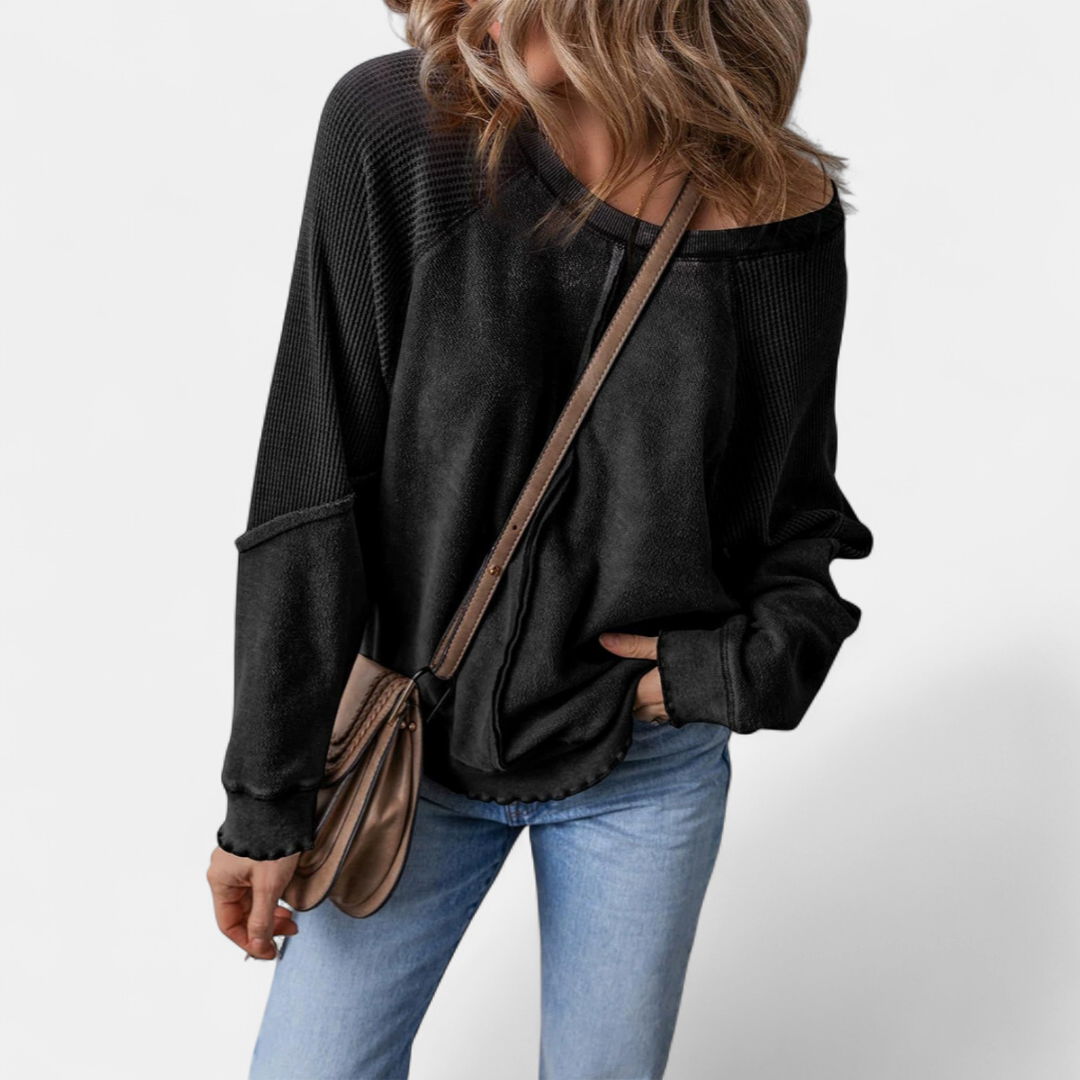 CORIN™ – Relaxed Patchwork Pullover Sweatshirt