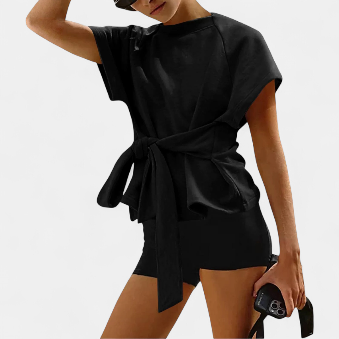 KENZI™ – Relaxed Bow-Tie Crewneck Top
