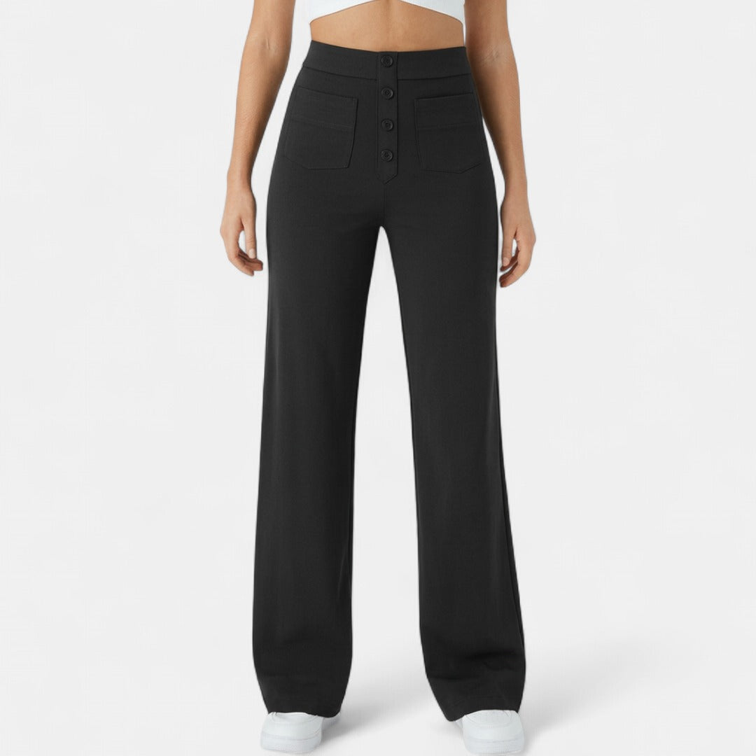 BRIXLEY™ – Relaxed High-Waist Straight-Leg Pants
