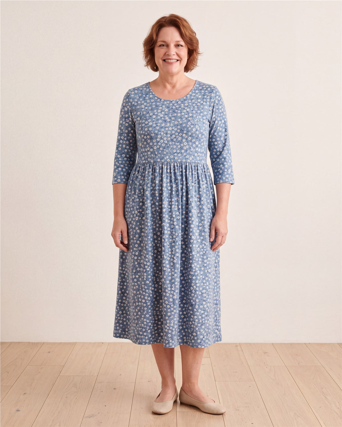 Blue Meadow Easy-Wear Floral Midi Dress – view 2