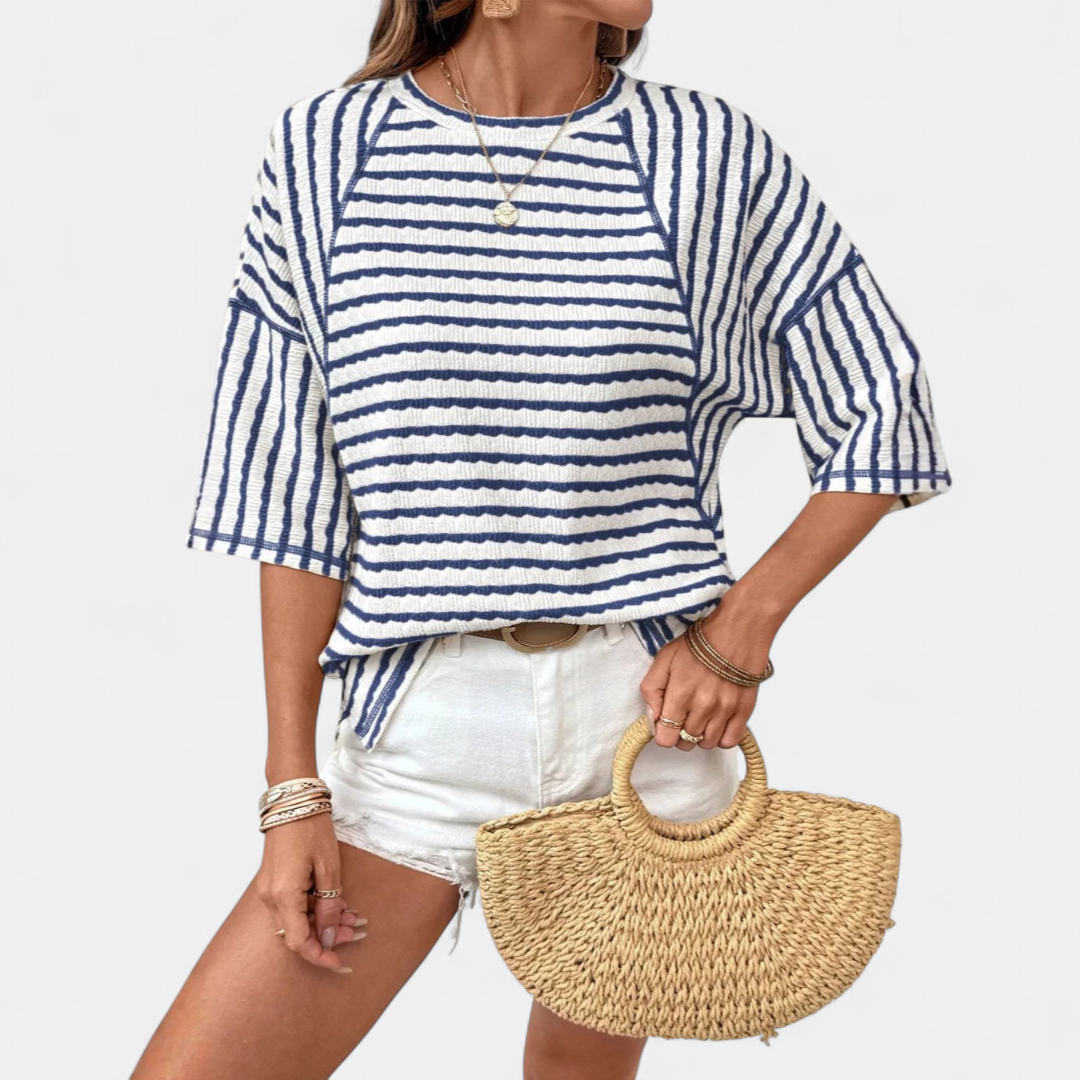 HALSEY™ – Relaxed Striped Crewneck Tee