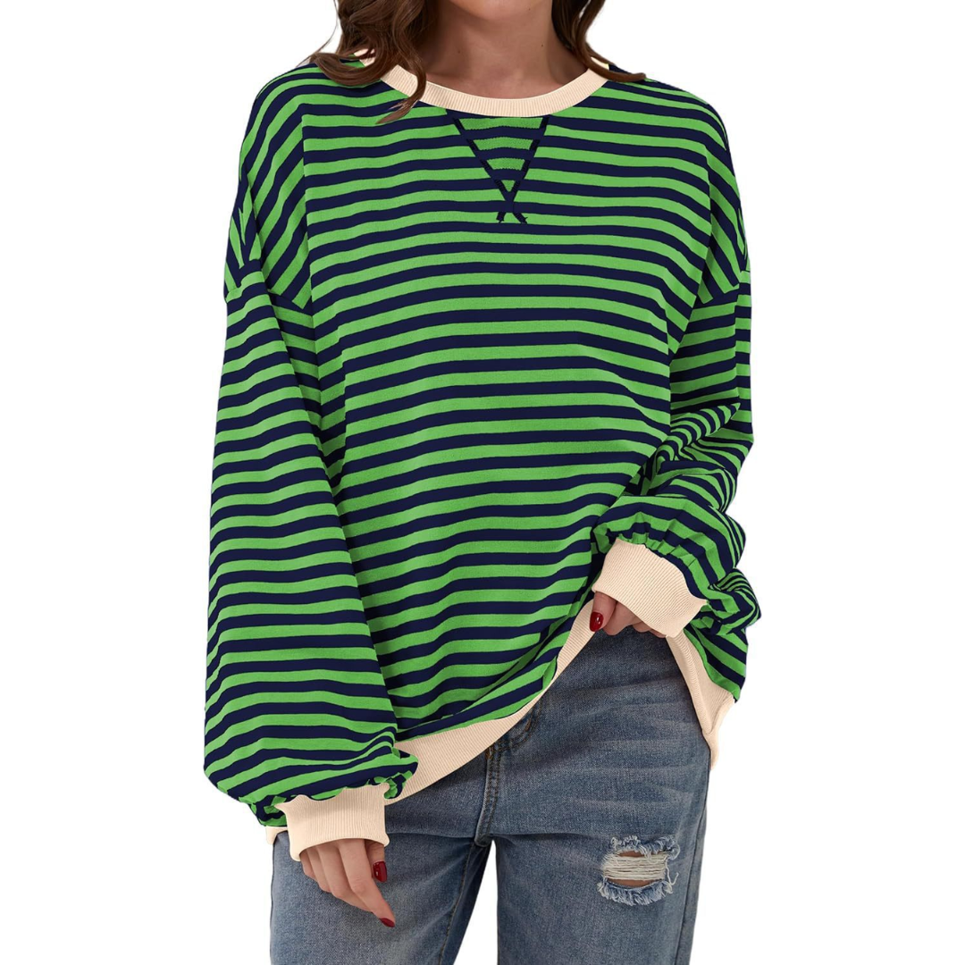 DARLOWE™ – Relaxed Striped Lantern Sleeve Hoodie
