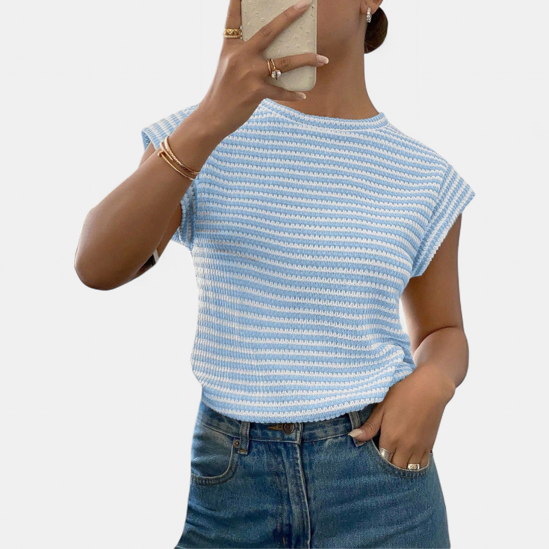 TAMSIN™ – Breezy Cutout Sleeveless Tee