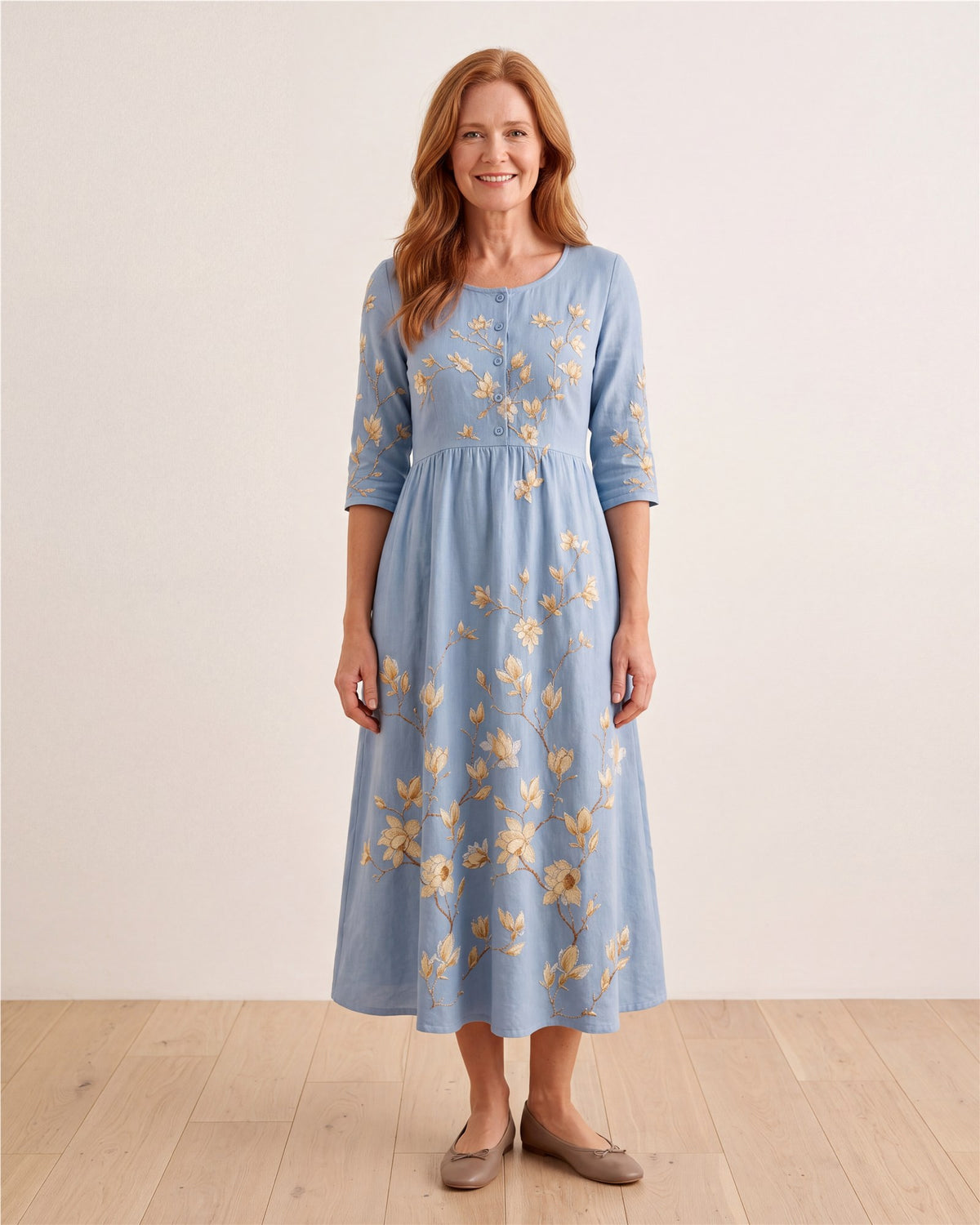Bluebell Meadow Pocket Midi Dress – view 4
