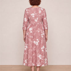 Blush Bloom Grace Pocket Midi Dress – back view