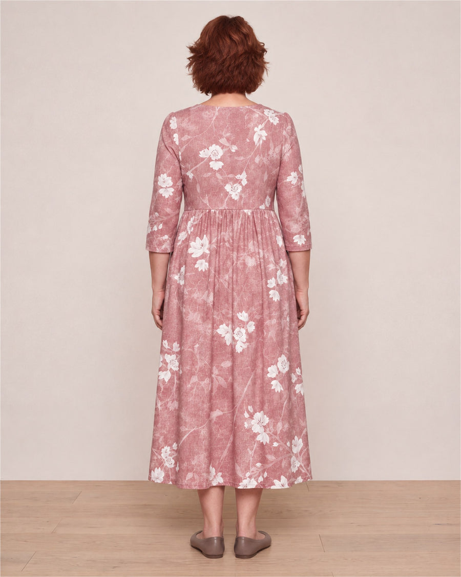 Blush Bloom Grace Pocket Midi Dress – back view